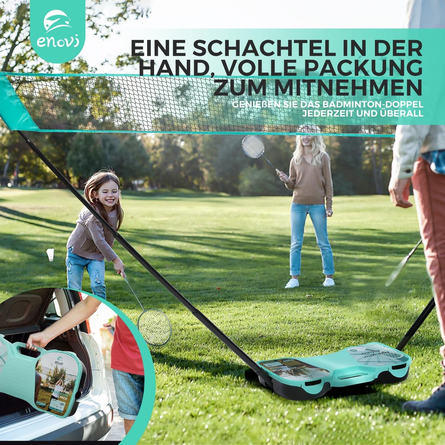 EasyGo Federball-Set mit 4 Schläger und Netz