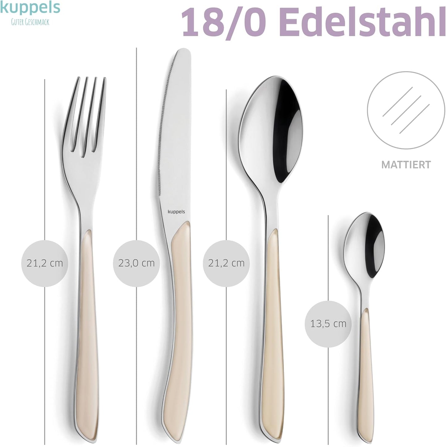Prisma Besteckset für 6 Personen, 24-teilig Baumwoll-weiss | 24-teilig