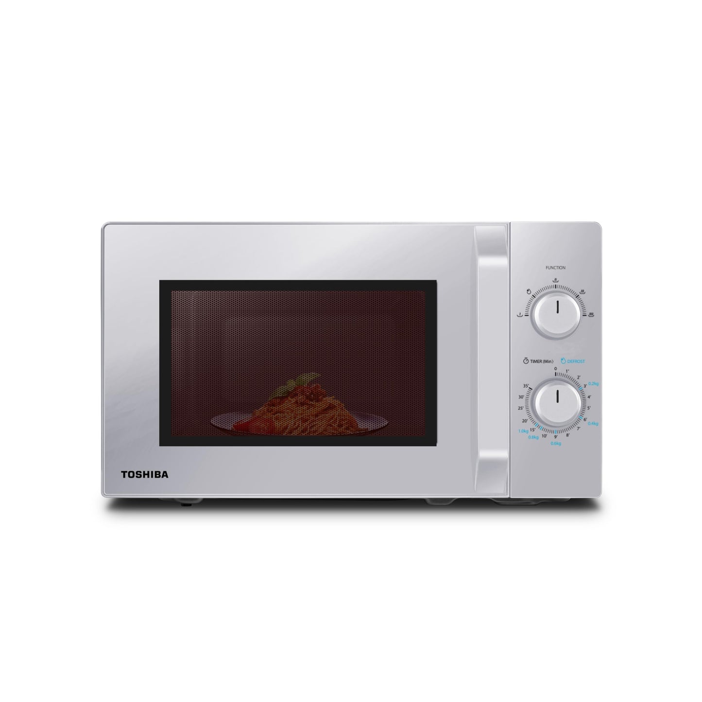 Solo-Mikrowelle mit Auftaufunktion, 20L, 800W, Silber,20L