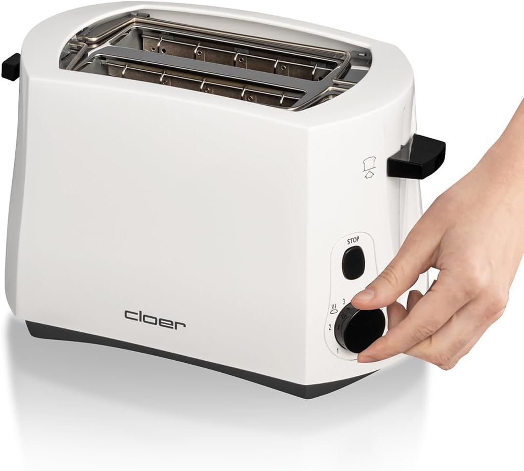 Toaster mit Brötchenaufsatz, Weiss Single