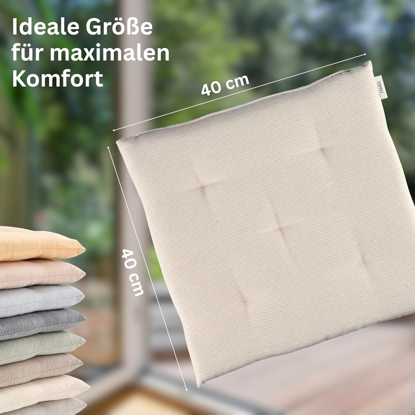 2er-Set Sitzkissen, Beige 40 x 40 cm (2er Pack)
