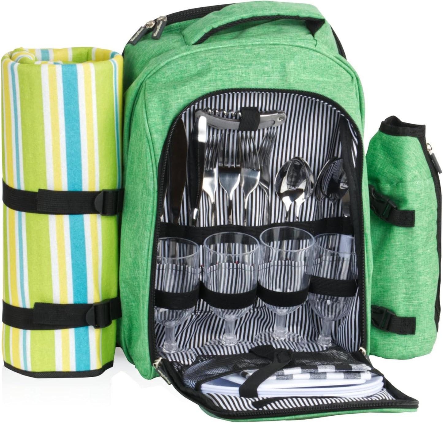 Picknickrucksack, Mintgrün Meliert