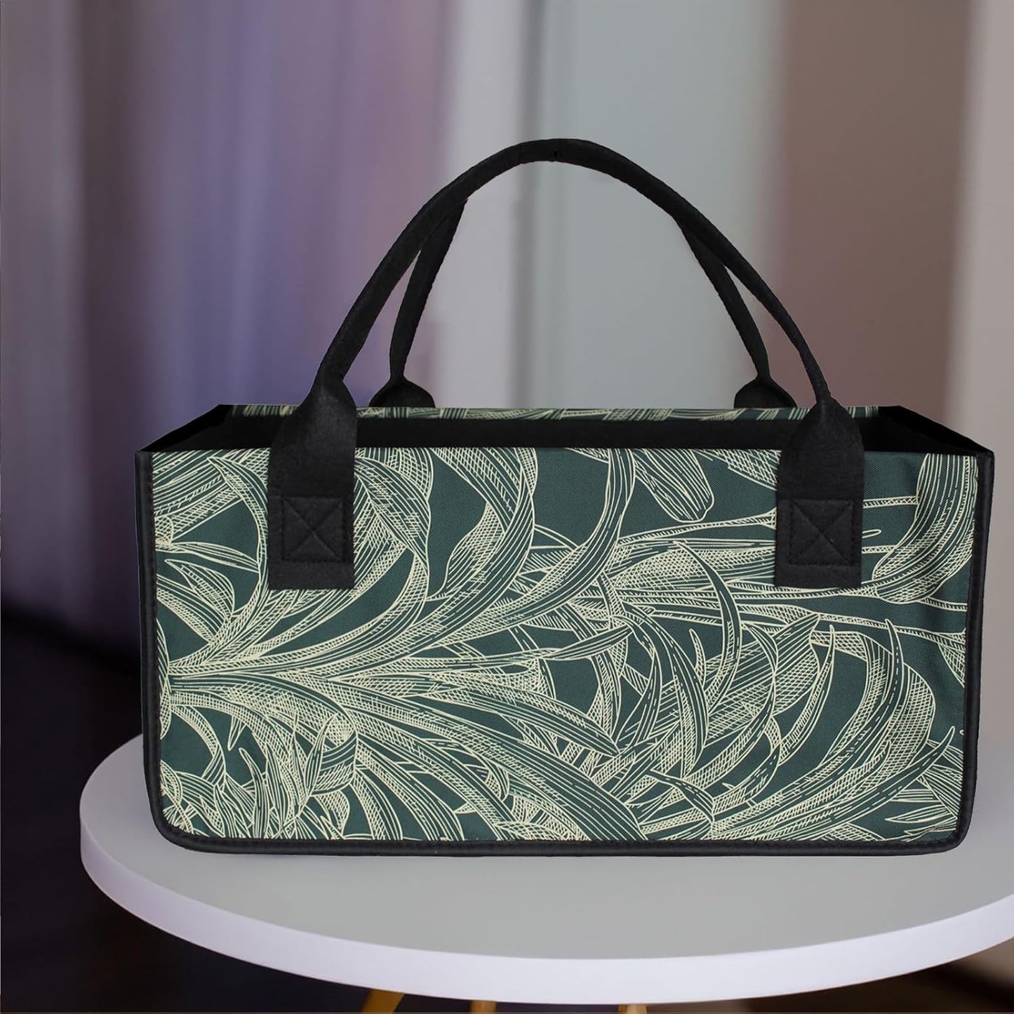 2-teiliges Filztaschen Set, Blume - Grün
