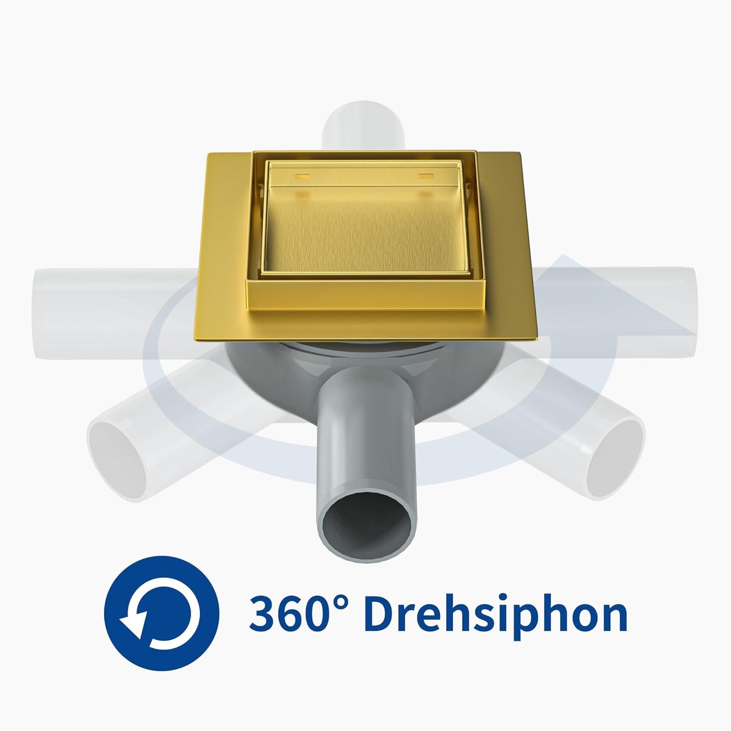 Duschrinne mit Geruchsstop und Haarsieb, Gold 10cm