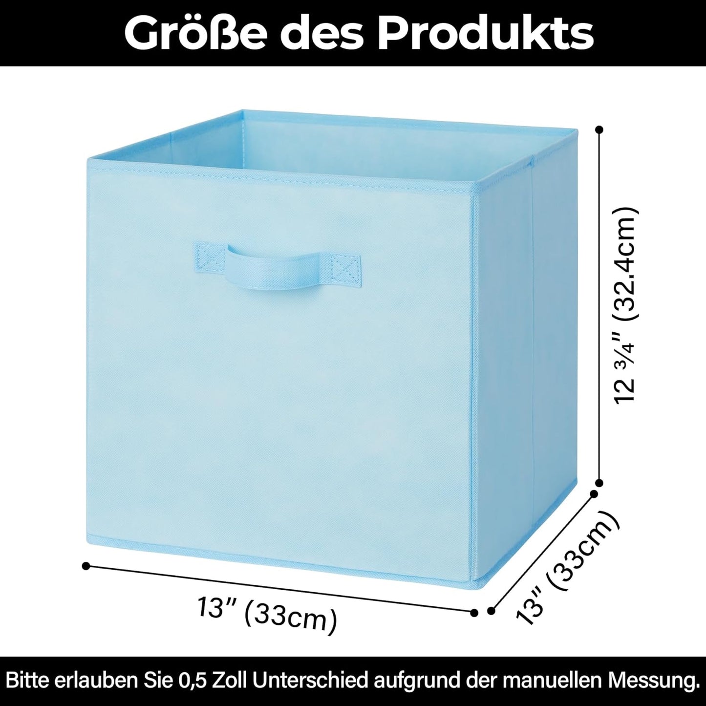 Aufbewahrungsbox aus Stoff, Bunt 33 x 33 x 32.4 cm