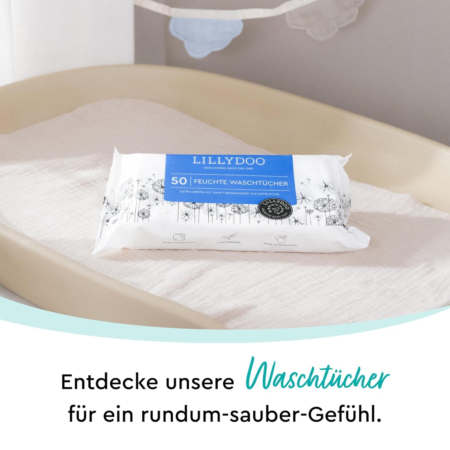 Feuchte Waschtücher, 50 stück (7er Pack)