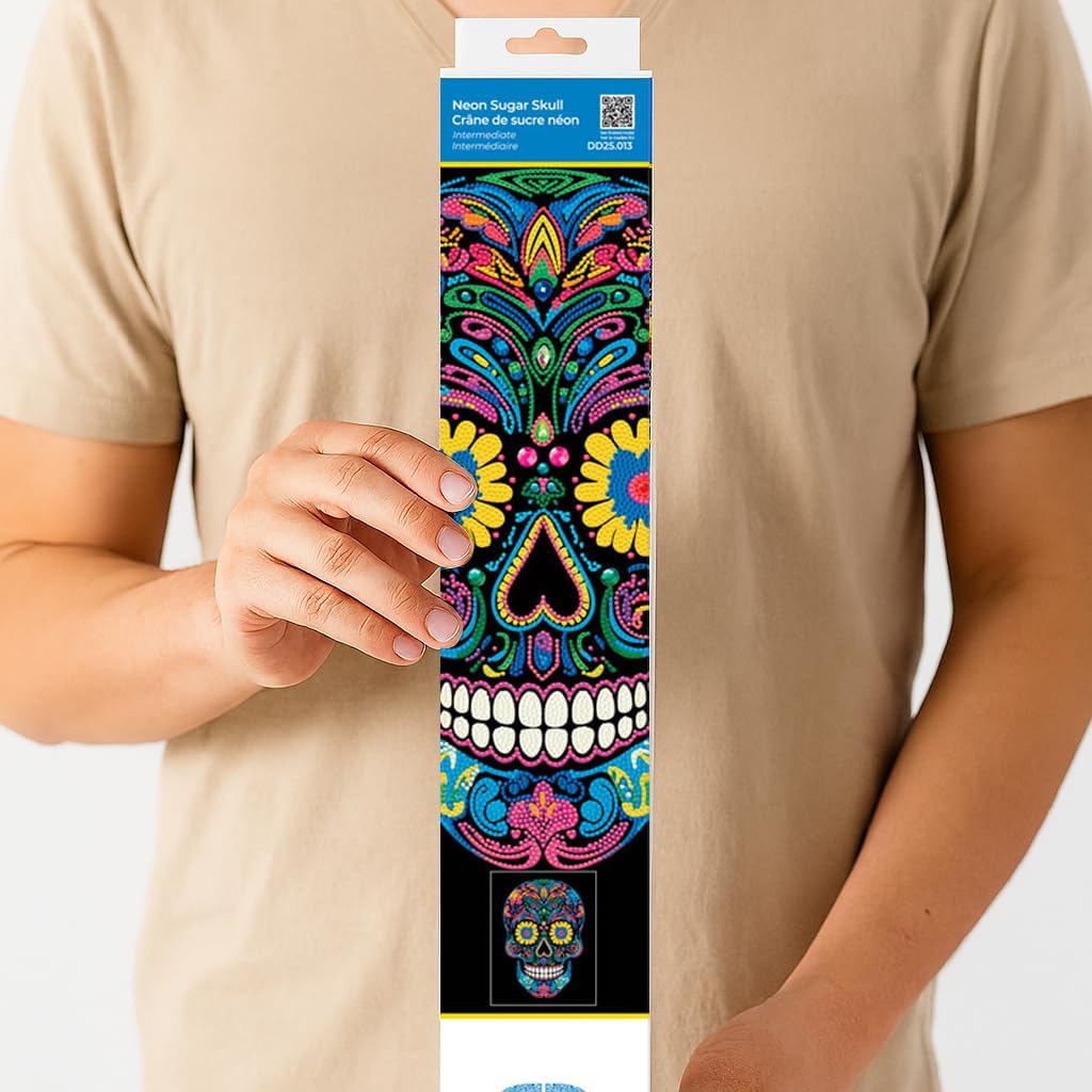 Diamond-Painting-Set Neon Totenkopf