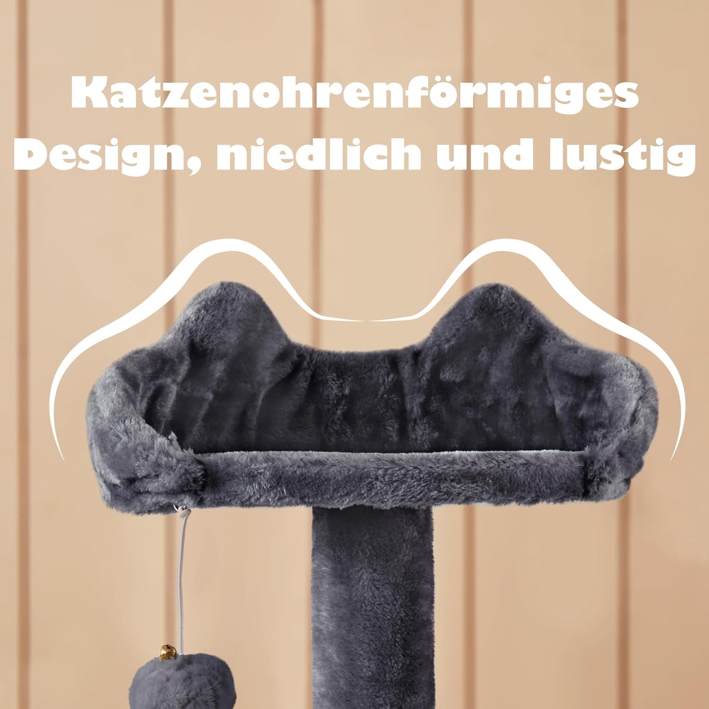 Kratzbaum mit Plattformen und Höhlen, Dunkelgrau 49 x 49 x 139 cm