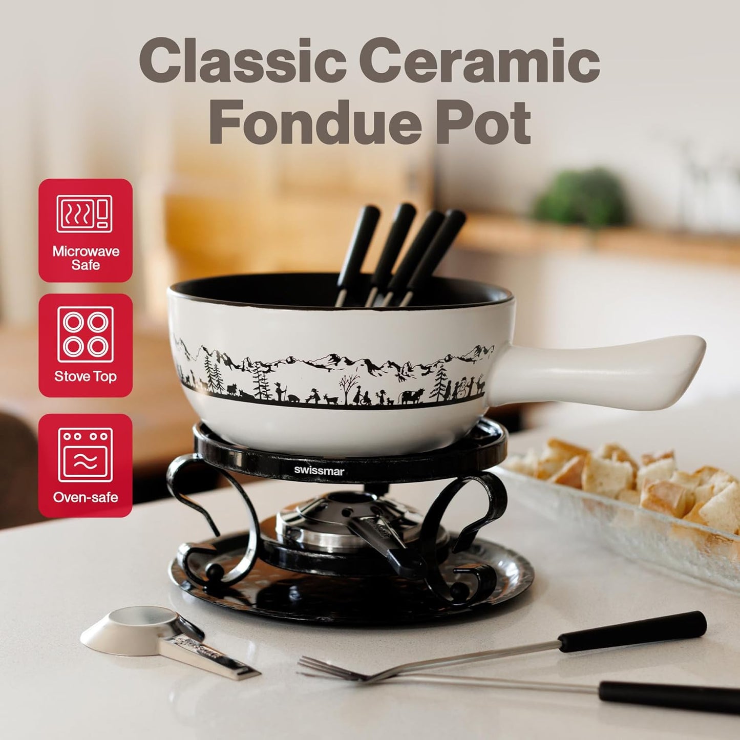 Fondue-Set Heidi, Weiss
