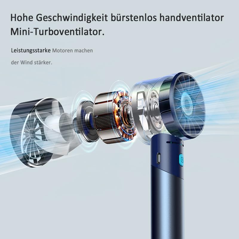 Akku-Handventilator, Blau