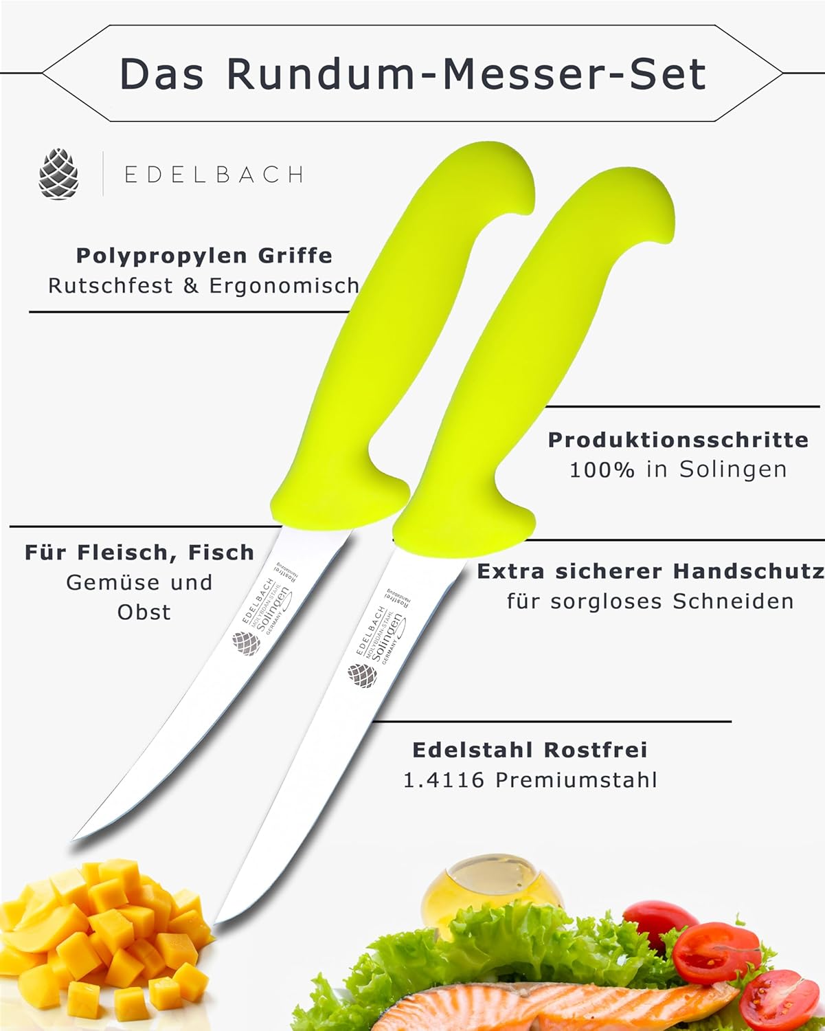 3er-Set Küchenmesser, 3er Profi Messerset