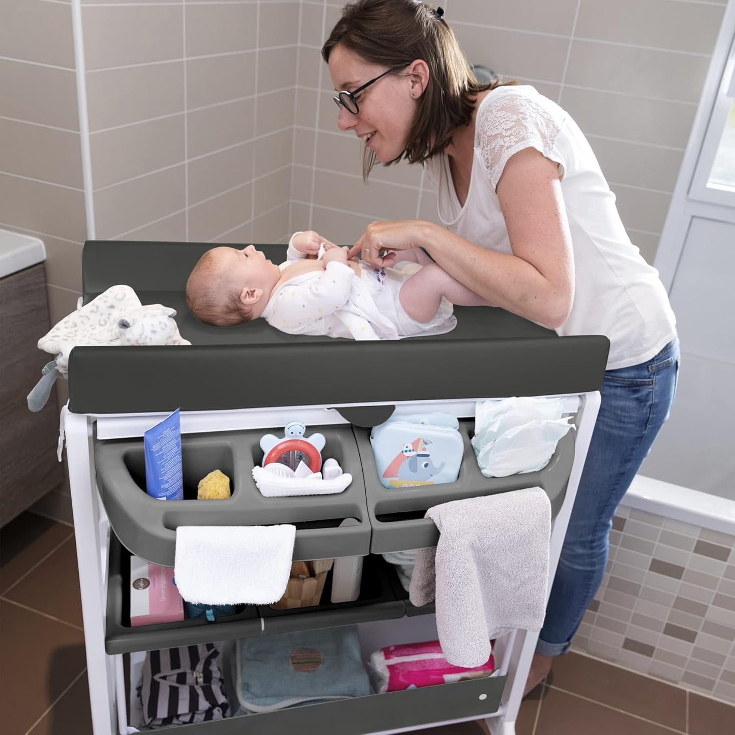 2-in-1 Baby Badewanne & Wickelkommode Dolphy, Dolphy