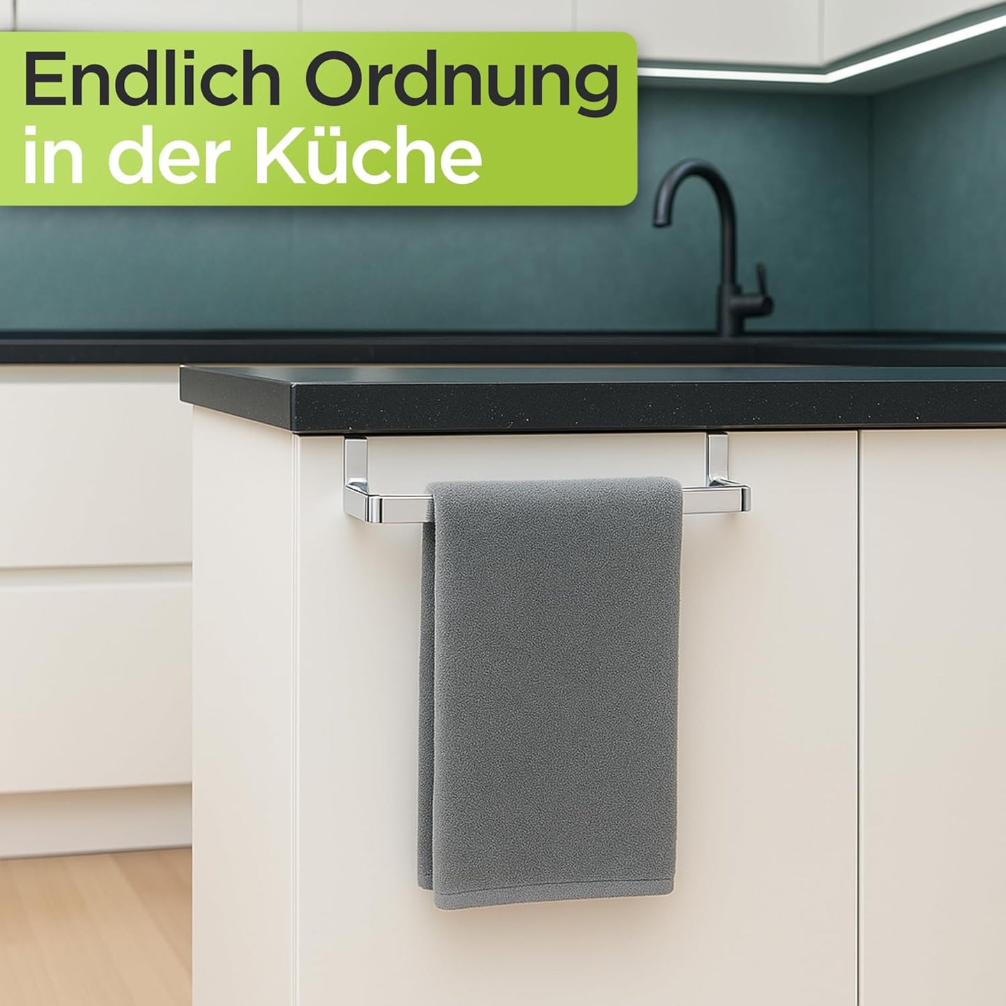 Geschirrtuchhalter ohne Bohren, Silberchrom