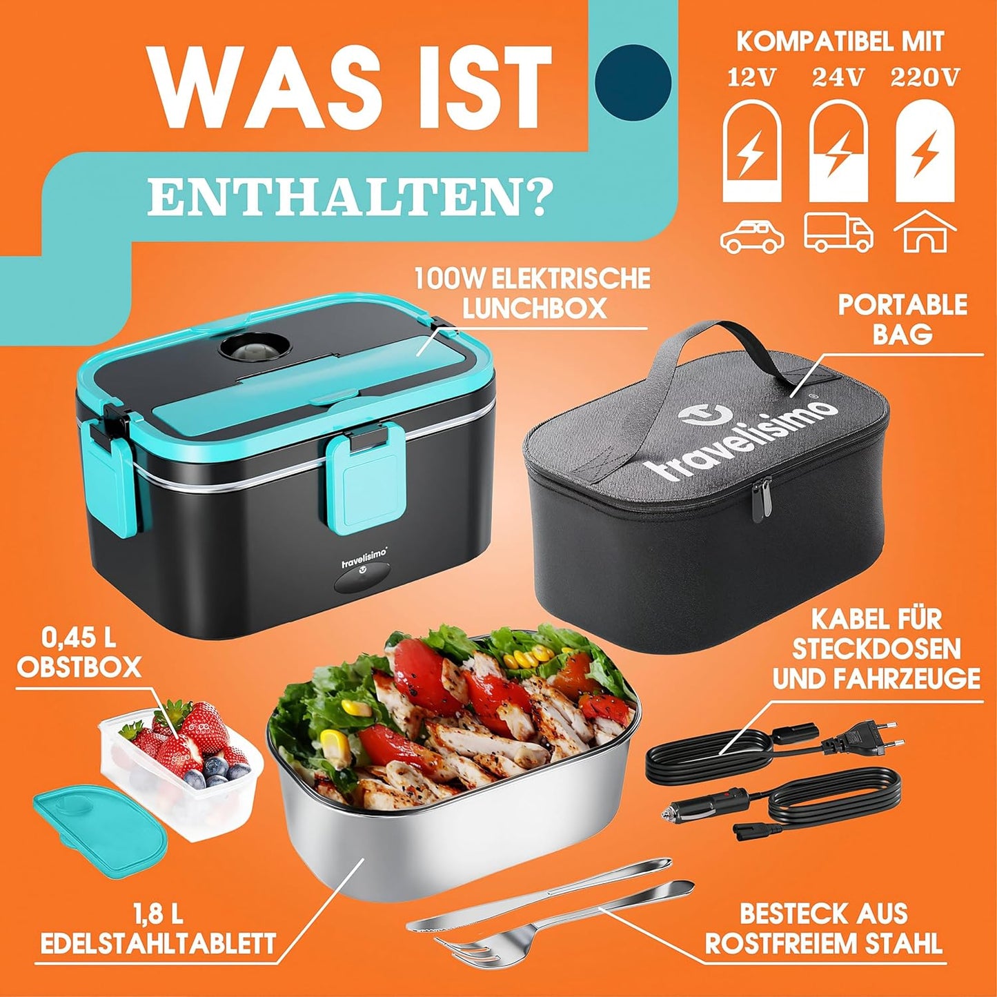 Elektrische Lunchbox XXL, Neon