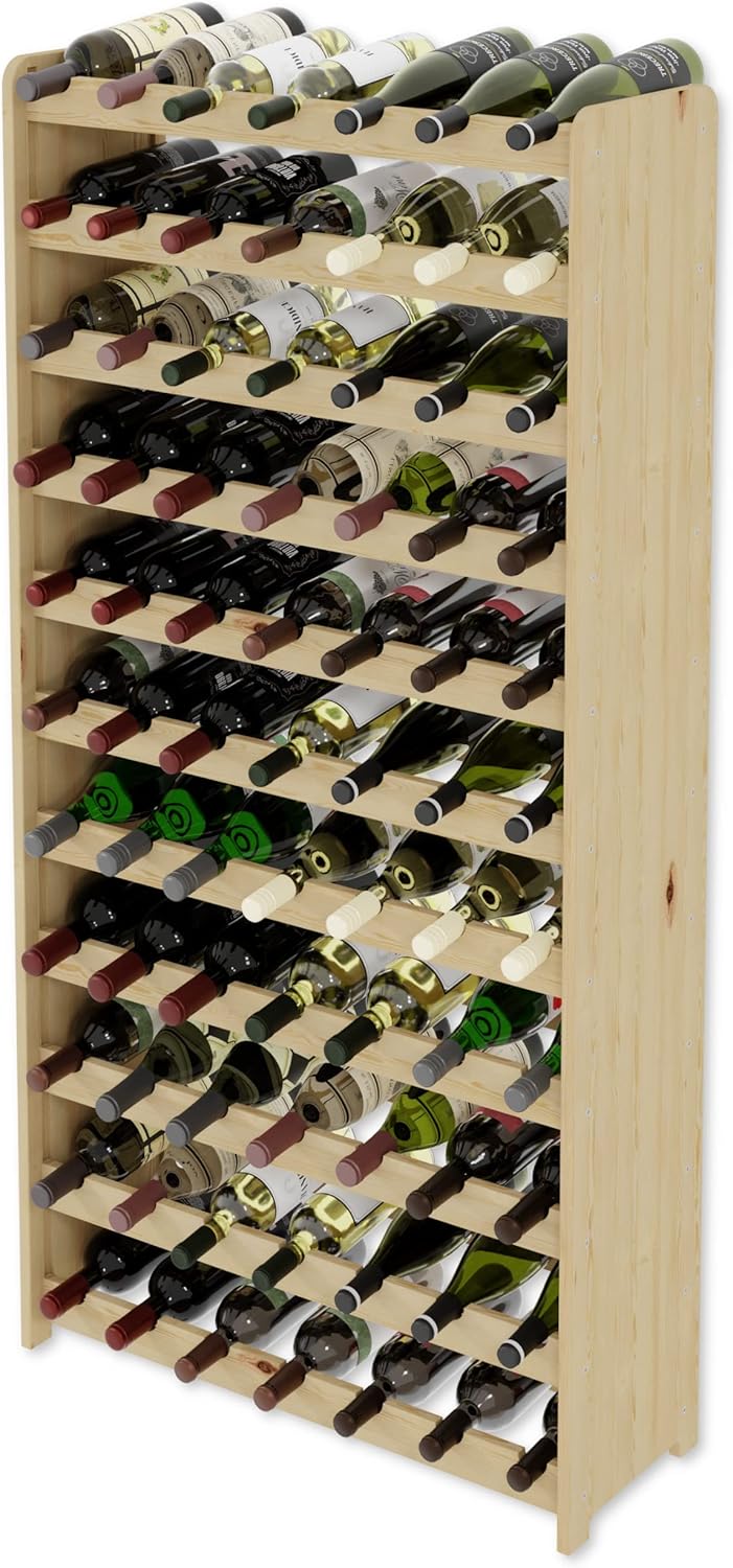 Weinregal Serie RW-3 für 77 Flaschen, RW-3-77, 145 x 72 x 26,5, für 77 Flaschen; Natur