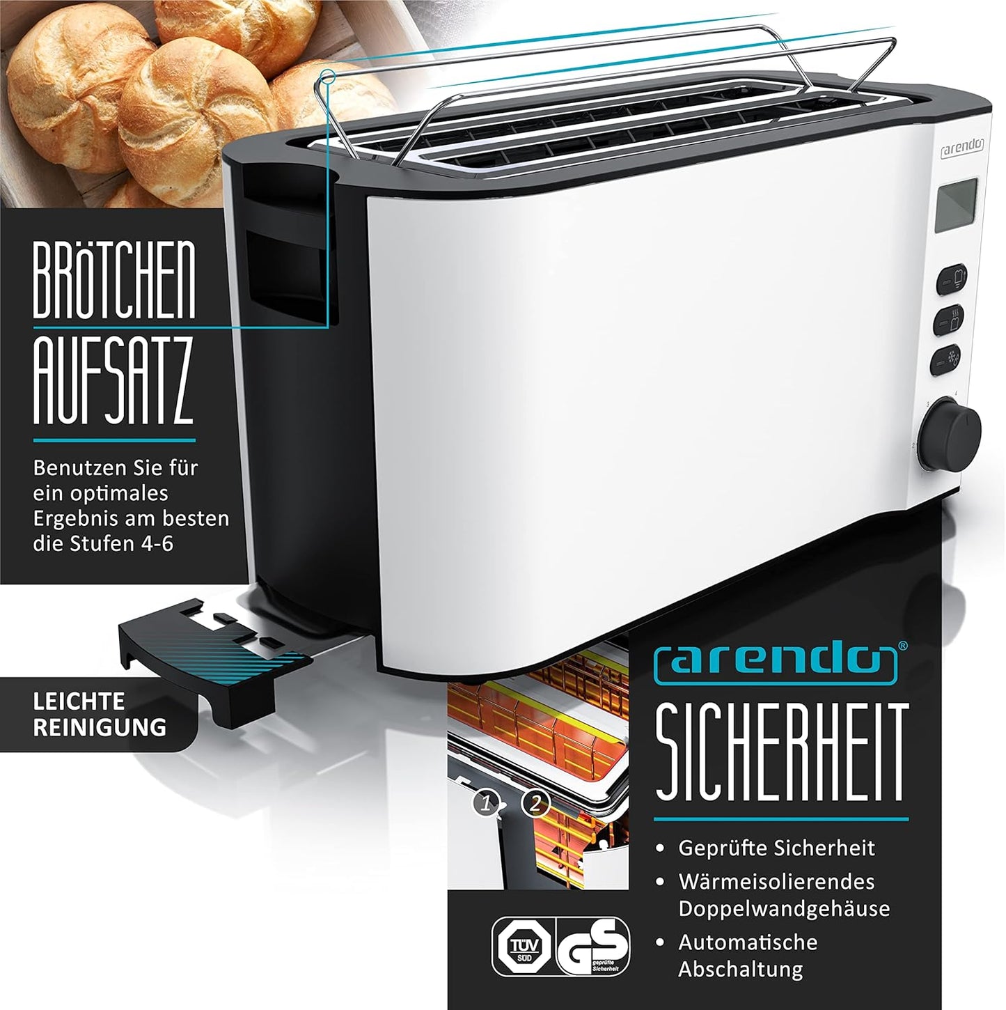 Wasserkocher und Toaster Set, D: Weiss