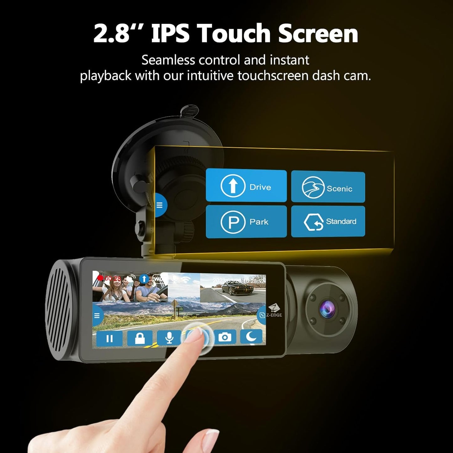 Dashcam T3P 3-Kanal 5K mit GPS & Wi-Fi, T3P