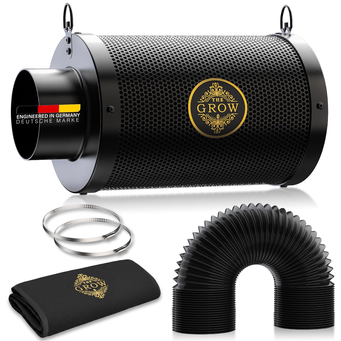 Aktivkohlefilter-Set für Growboxen, 100 mm