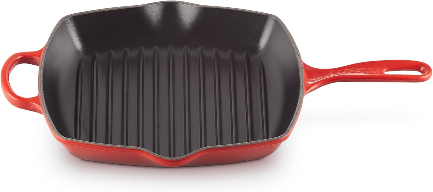Quadratische Gusseisen-Grillpfanne Signature, Deep Teal