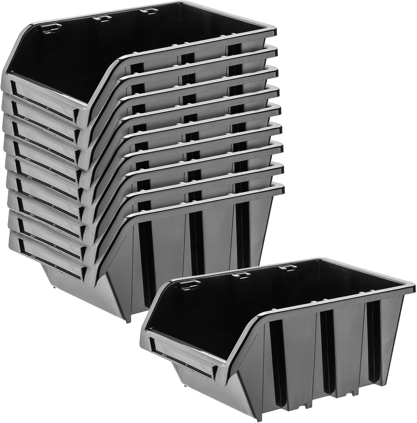 Werkstatt-Stapelkisten, 10 Stück, 230x160mm, 230x160mm Schwarz 10 Stück