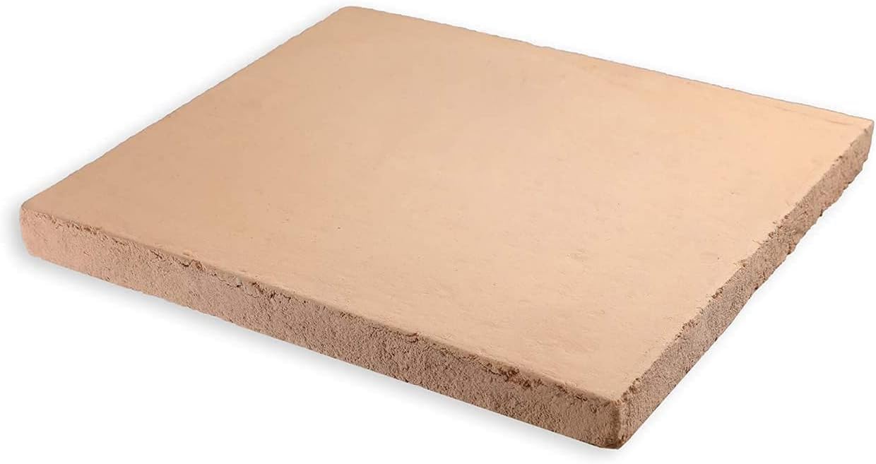 Pizzastein aus Schamotte für Pizzaöfen, L30 x P30 x H2 cm Terracotta