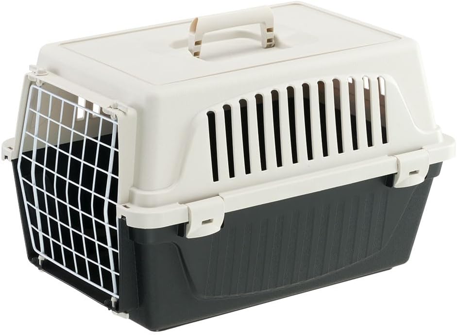 Transportbox für kleine Haustiere bis 5 kg, 1 Tür L 48 x B 33 x H 29 cm Schwarz