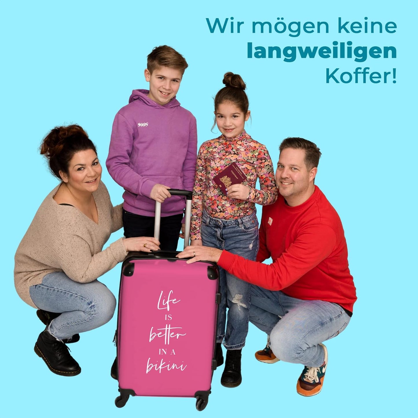 Grosser Trolley-Reisekoffer mit 4 Rollen (90L)