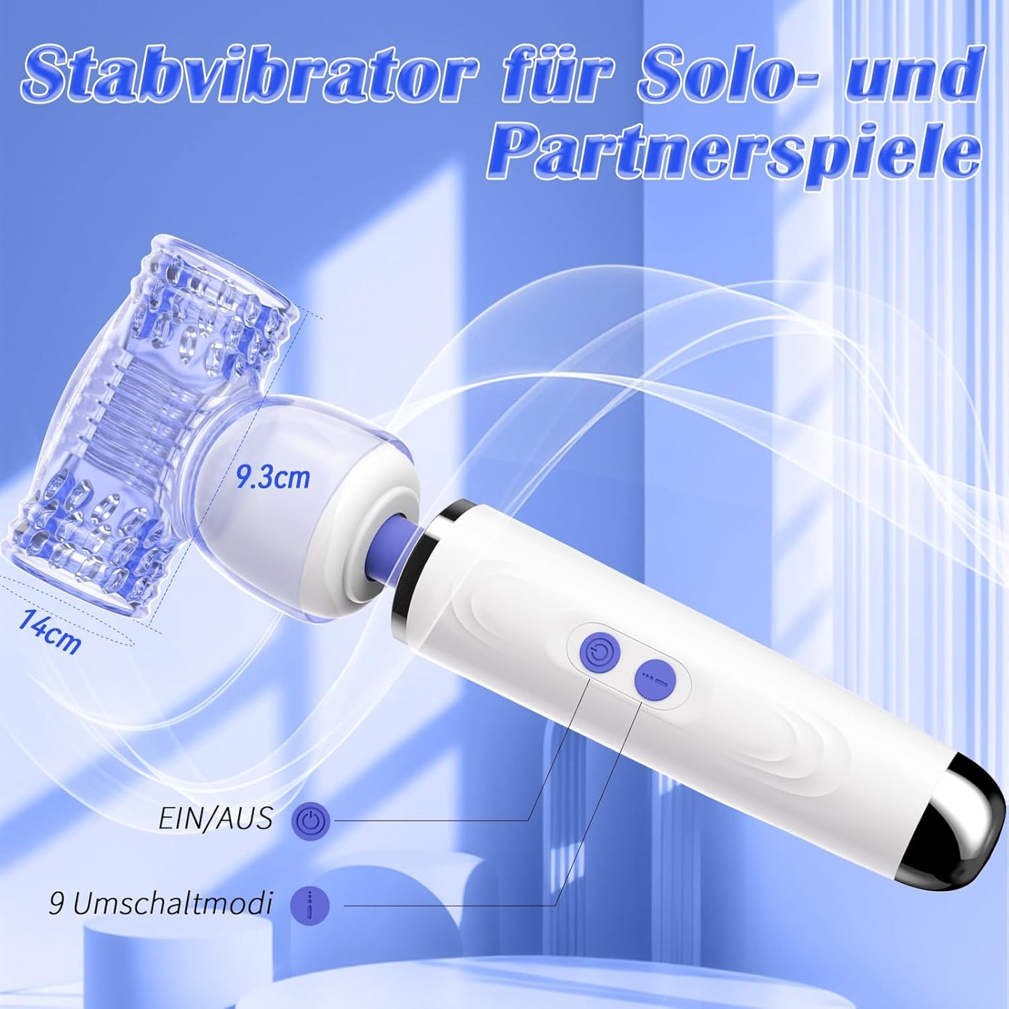 Massagestab mit Masturbator-Aufsatz