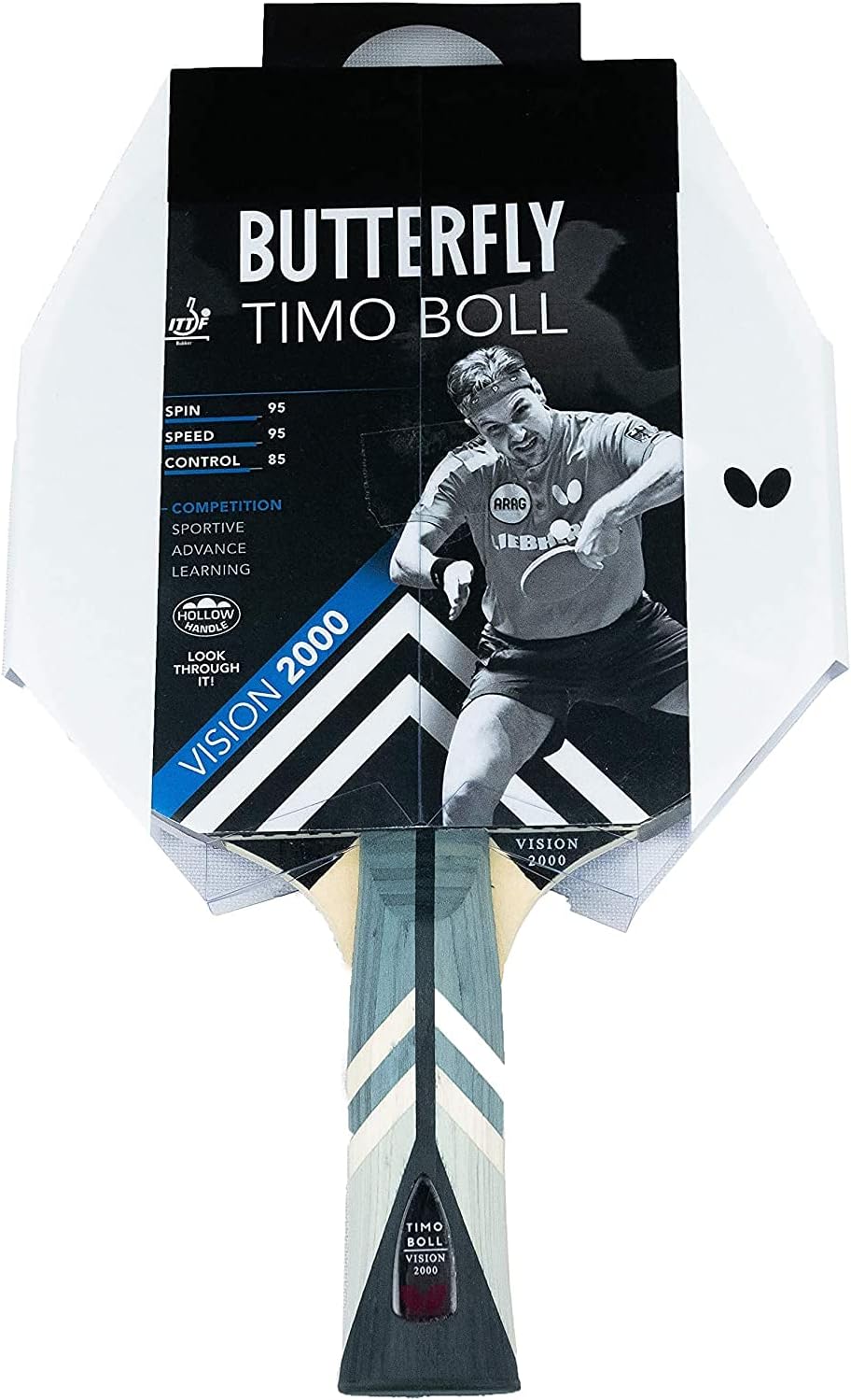 Timo Boll Vision 2000 Set, Bundle mit 2 Case, Bälle & 1 weiteren Racket