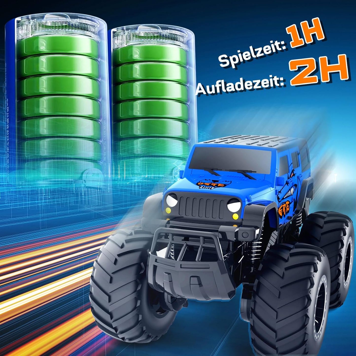 Ferngesteuertes 4WD Offroad-Auto (Wasserdicht), Haie