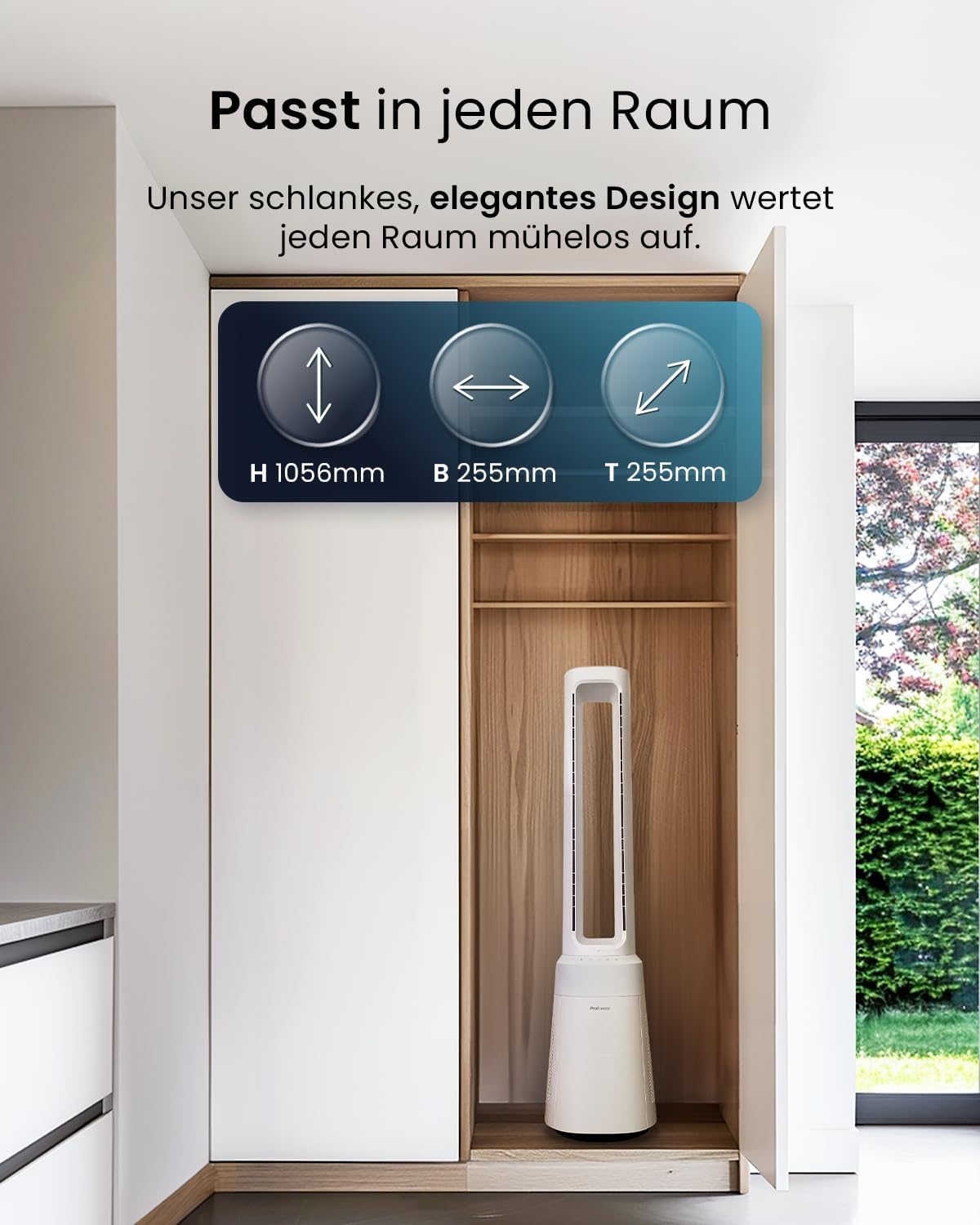 OmniAir Turmventilator mit Luftreiniger, Ohne App / Weiss