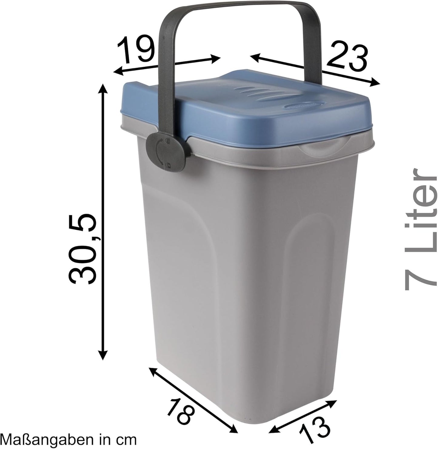 Geruchsdichter Biomülleimer mit Deckel, Blau 1