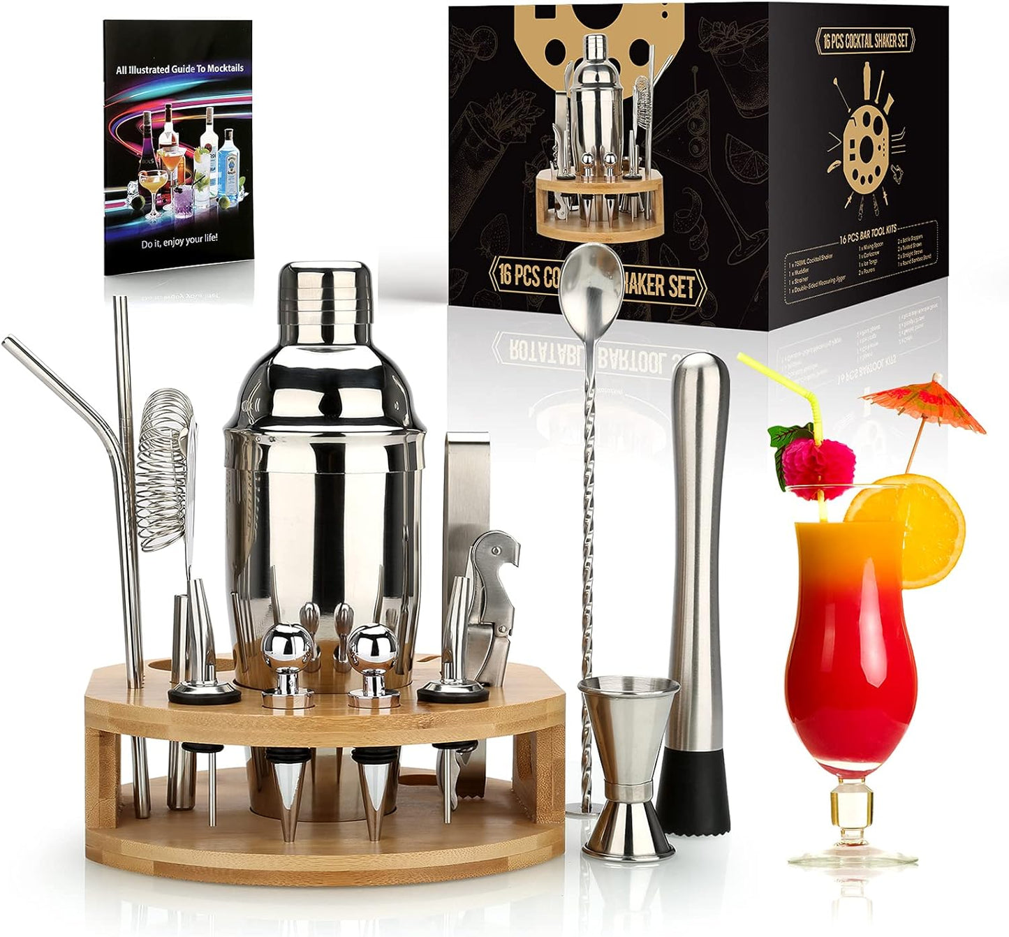 Cocktail-Shaker-Set, Silber