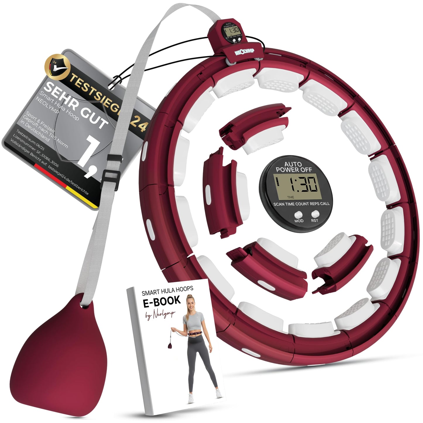 Smart Hula Hoop Reifen mit Tracking-Funktion, Berry