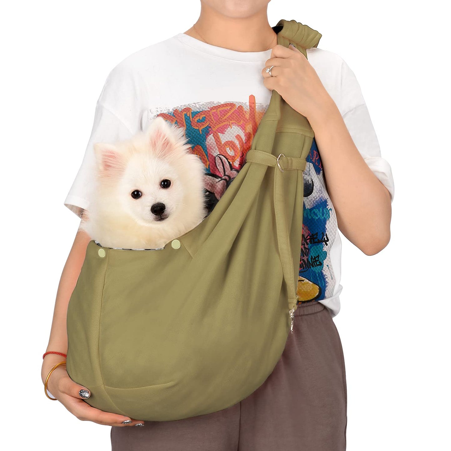 Reversibles Tragetuch für kleine Haustiere, Khaki