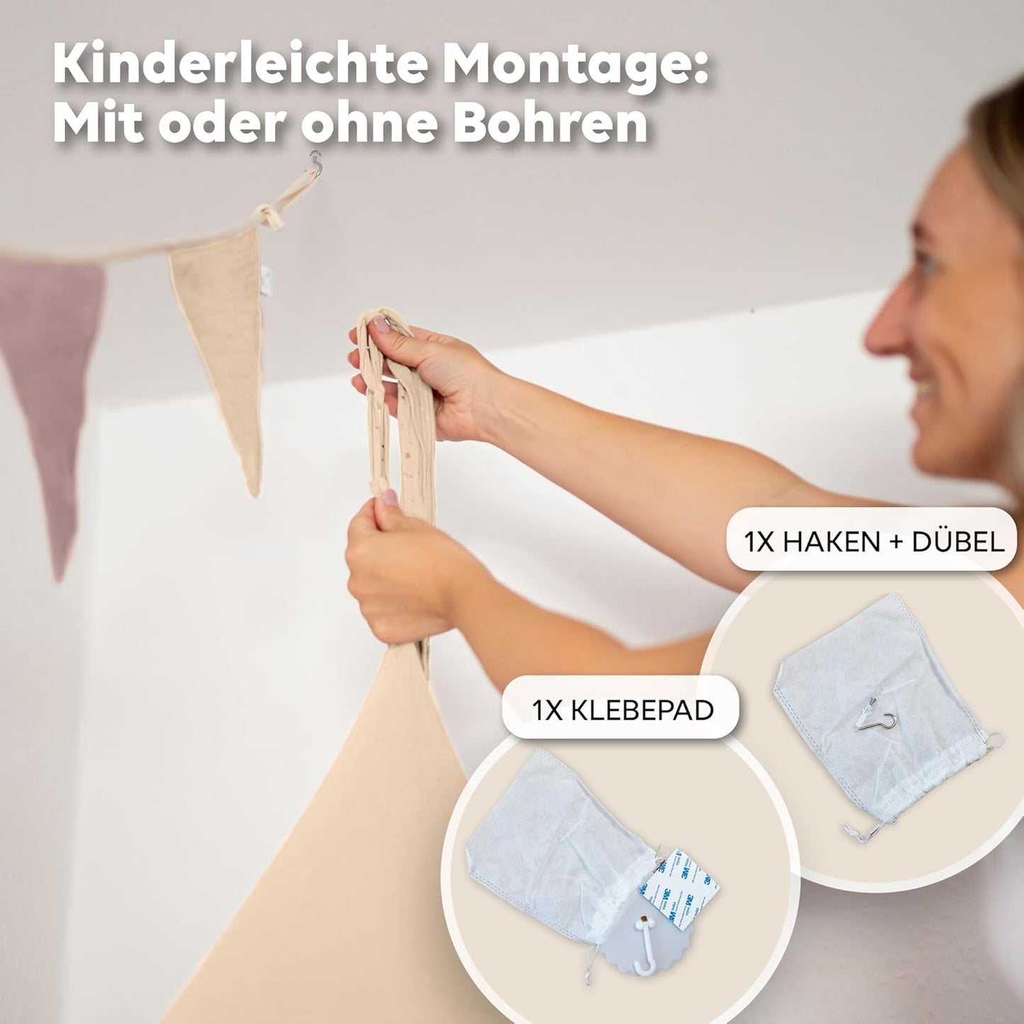 Betthimmel mit Goldapplikation 245x270cm, Creme mit Goldapplikationen