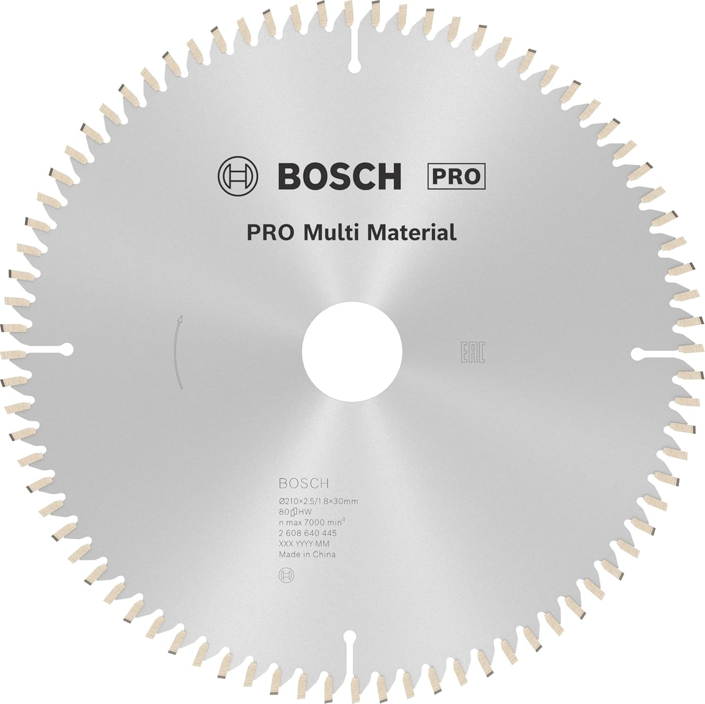 Pro Multi Material Kreissägeblatt, 80 Zähne / Kapp- / Gehrungs- / Tischsäge / 210 x 2.5/1.8 x 30 mm