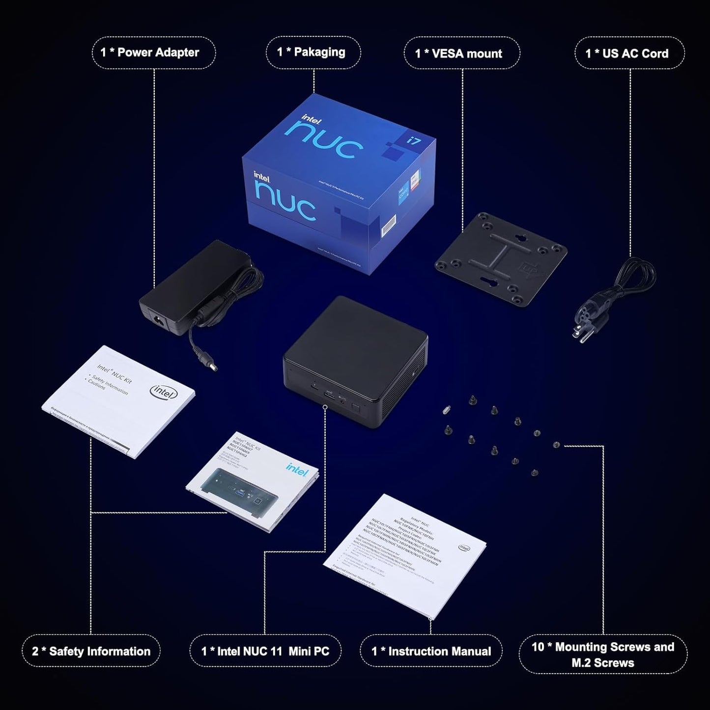 Intel NUC 11 Panther Canyon Mini-PC, NUC11PAHi7 32+1T
