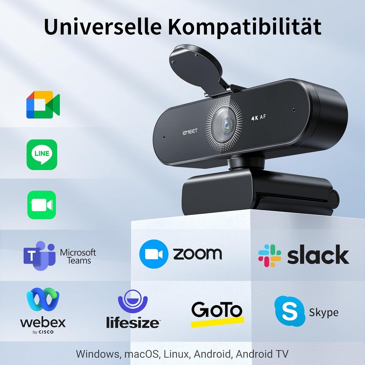Nova 4K Webcam mit Rauschunterdrückungs-Mikrofonen