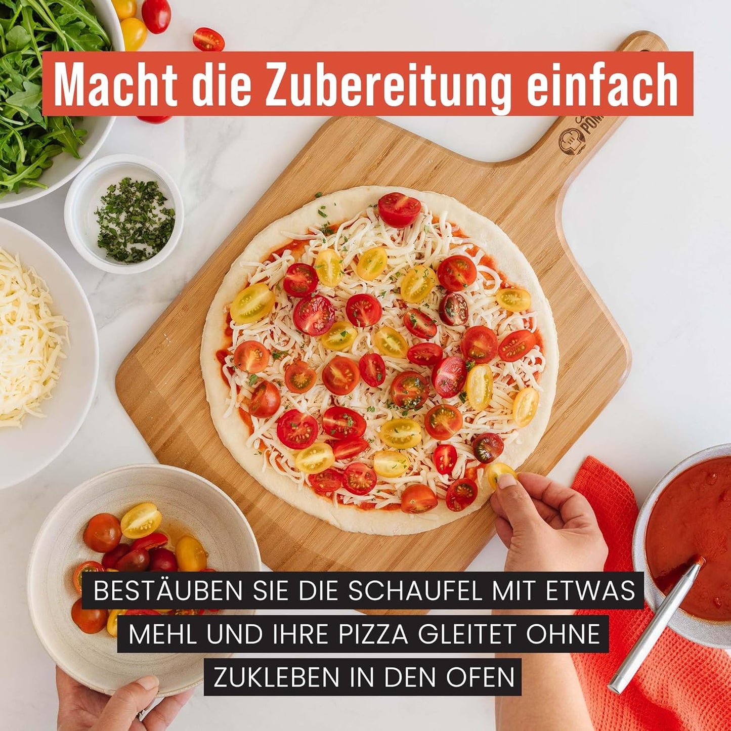 Pizzaschieber und Servierplatte, 50.5L x 30.5B cm