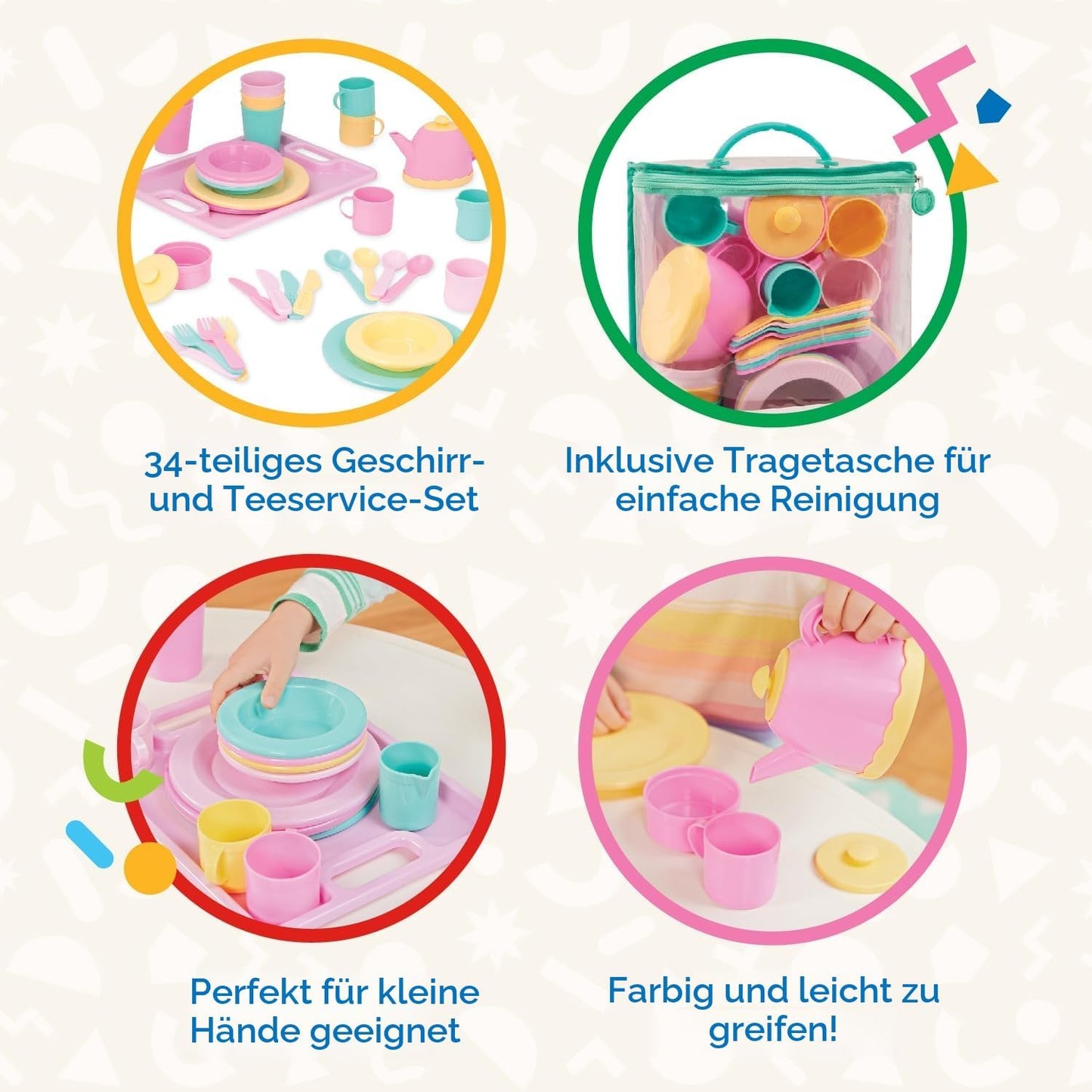 Essgeschirr-Spielset für Kinder, Geschirr