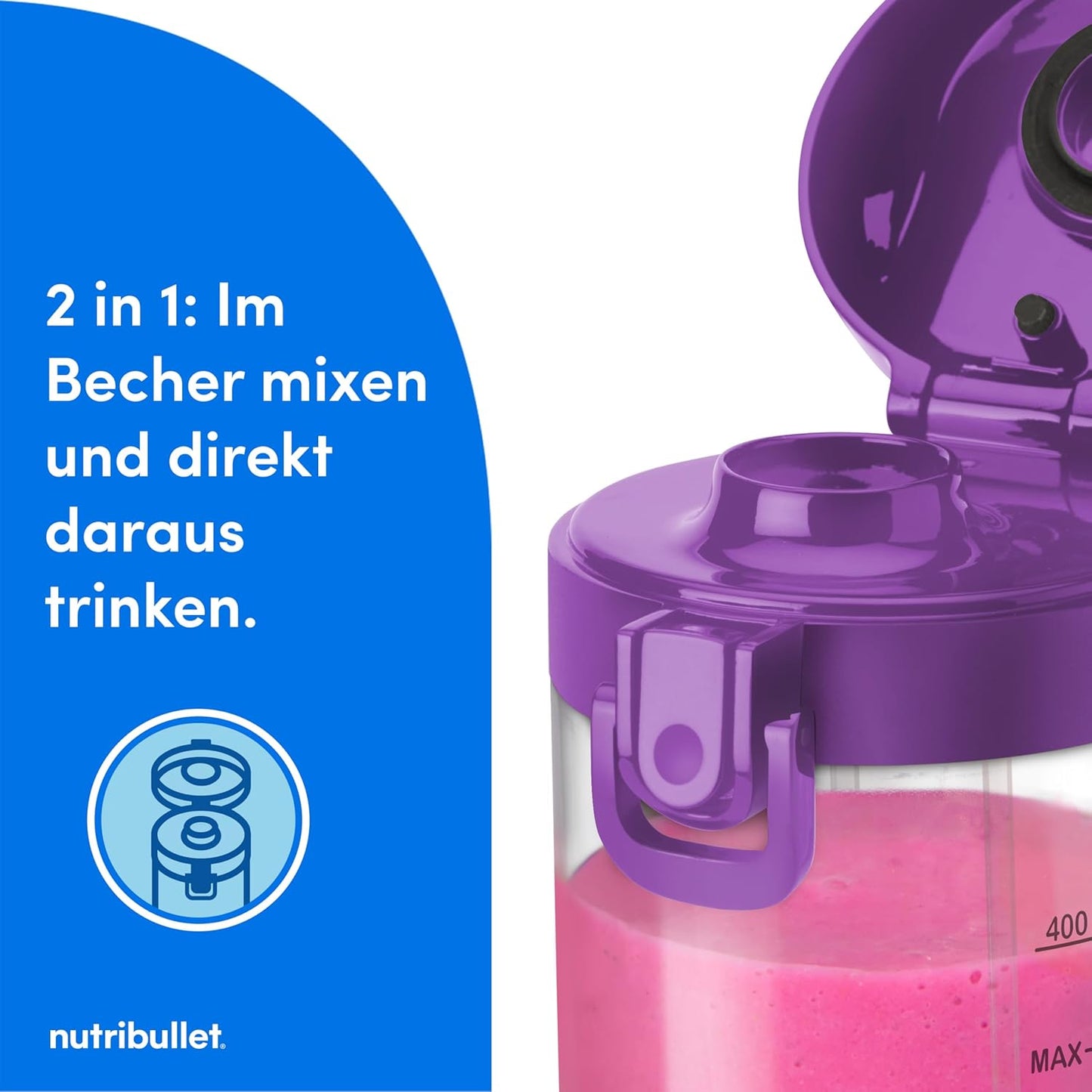 Tragbarer Smoothie-Mixer mit Becher, Lila