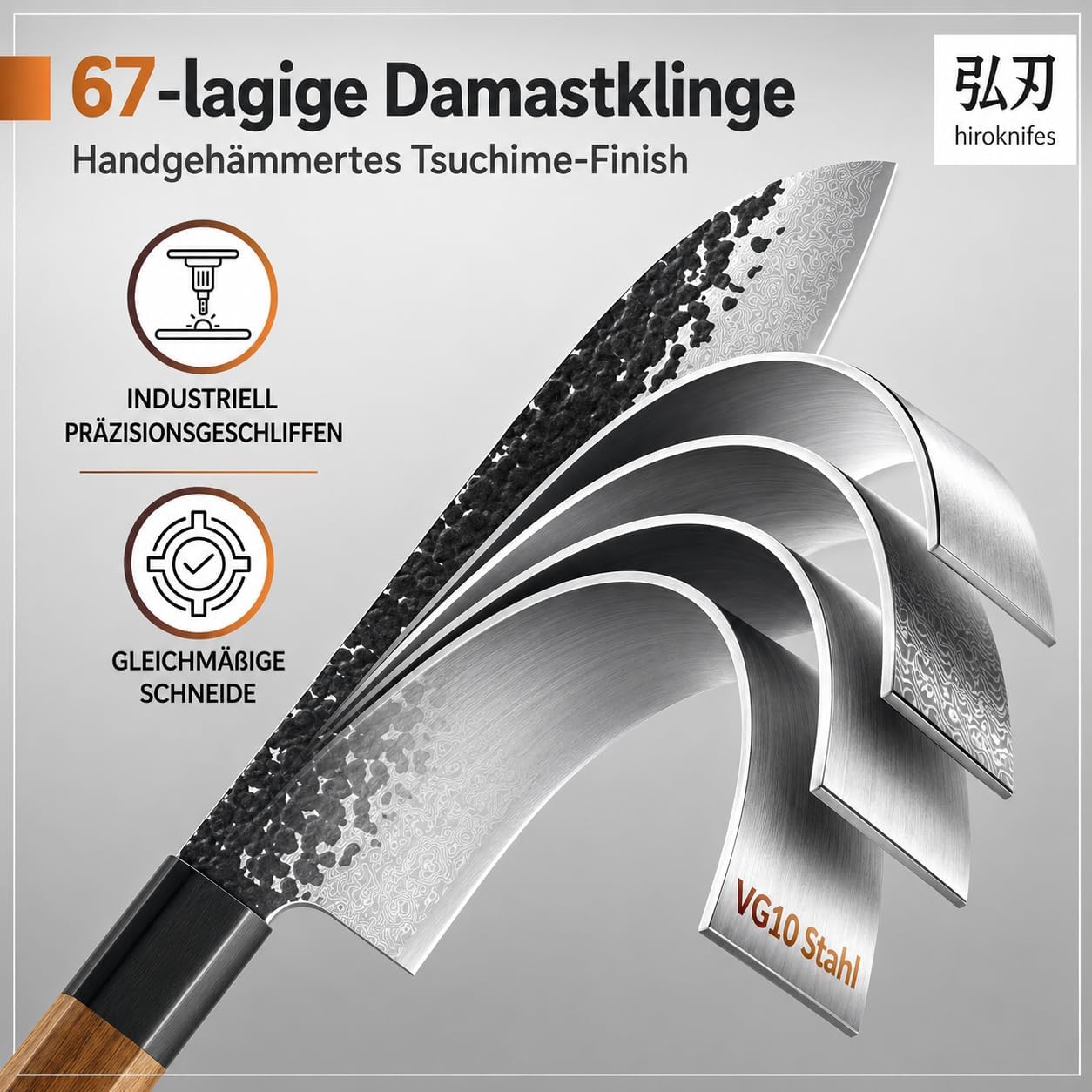 Santokumesser mit Geschenkbox, Santokumesser
