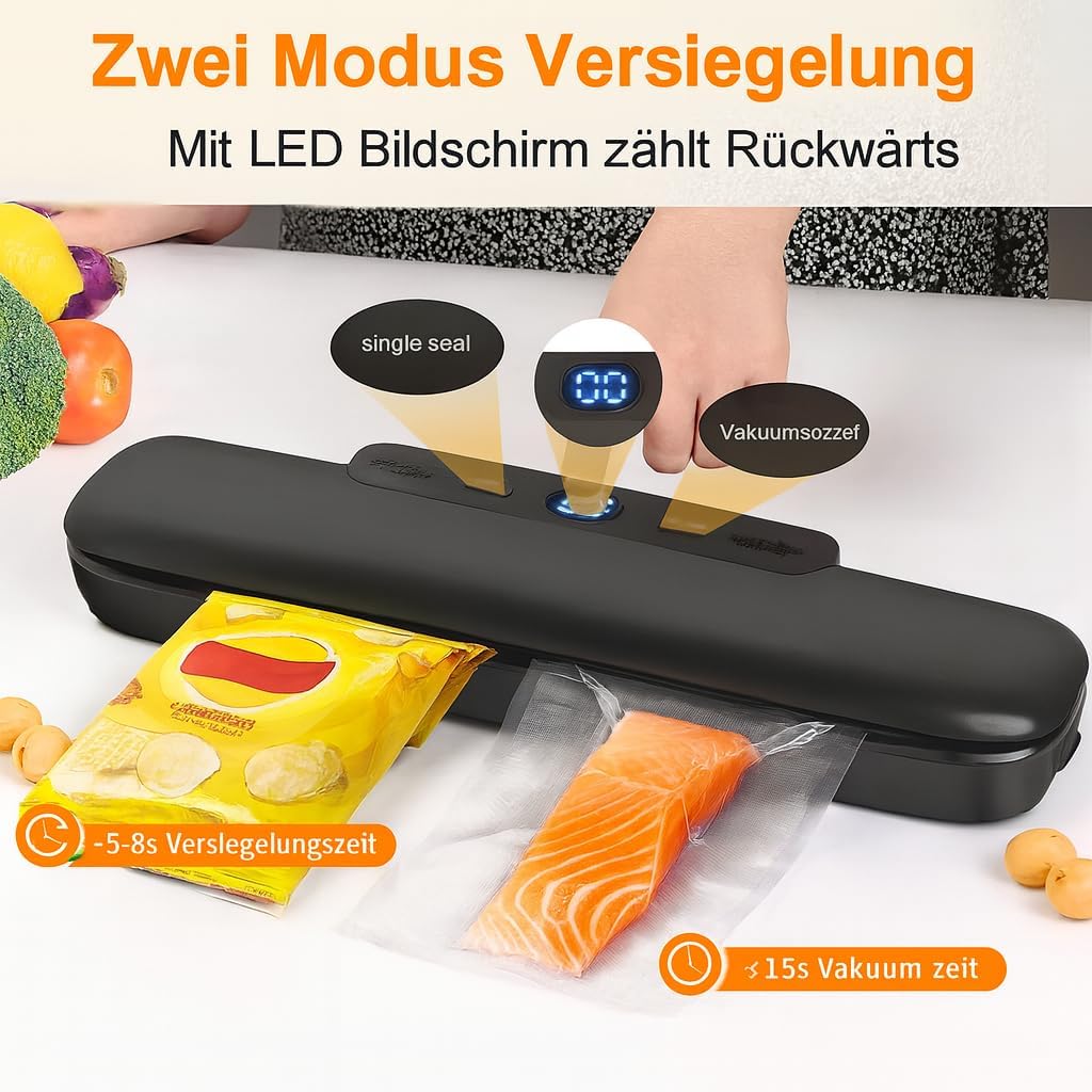 Automatisches Vakuumiergerät FK-7912, Schwarz