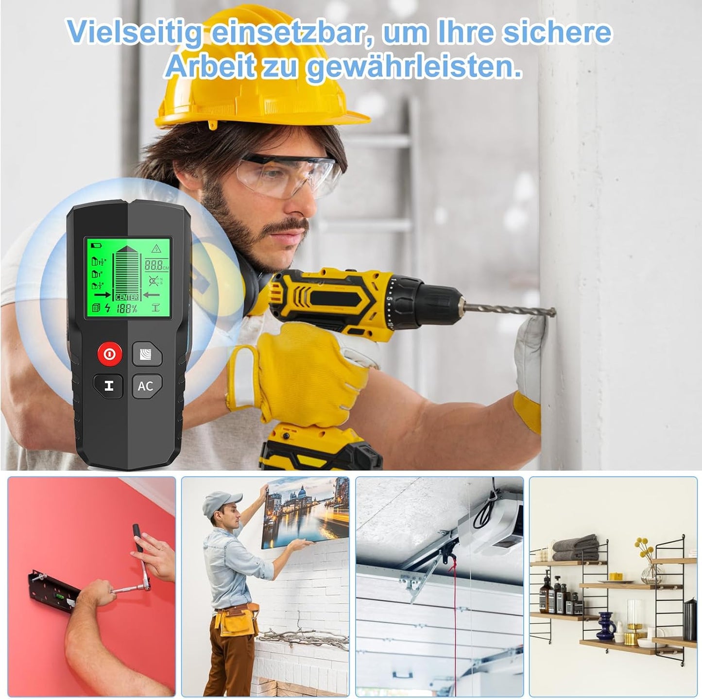 ‎HLW-QB5 Leitungsfinder für Wände und Kabel, B-Schwarz