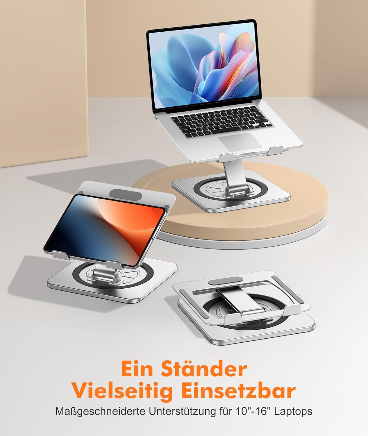 Laptop-Ständer mit 360° Drehteller