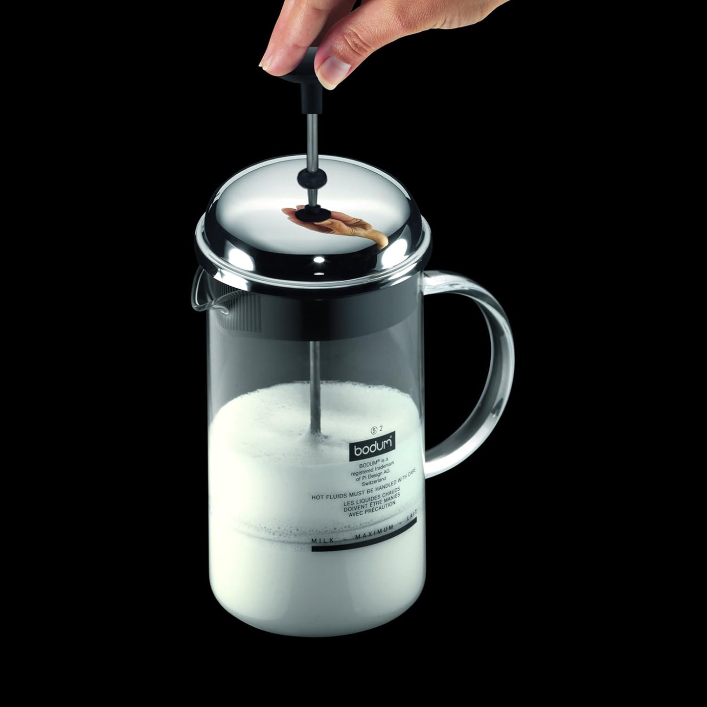 Milchschäumer Chambord gross, Shiny 8 oz