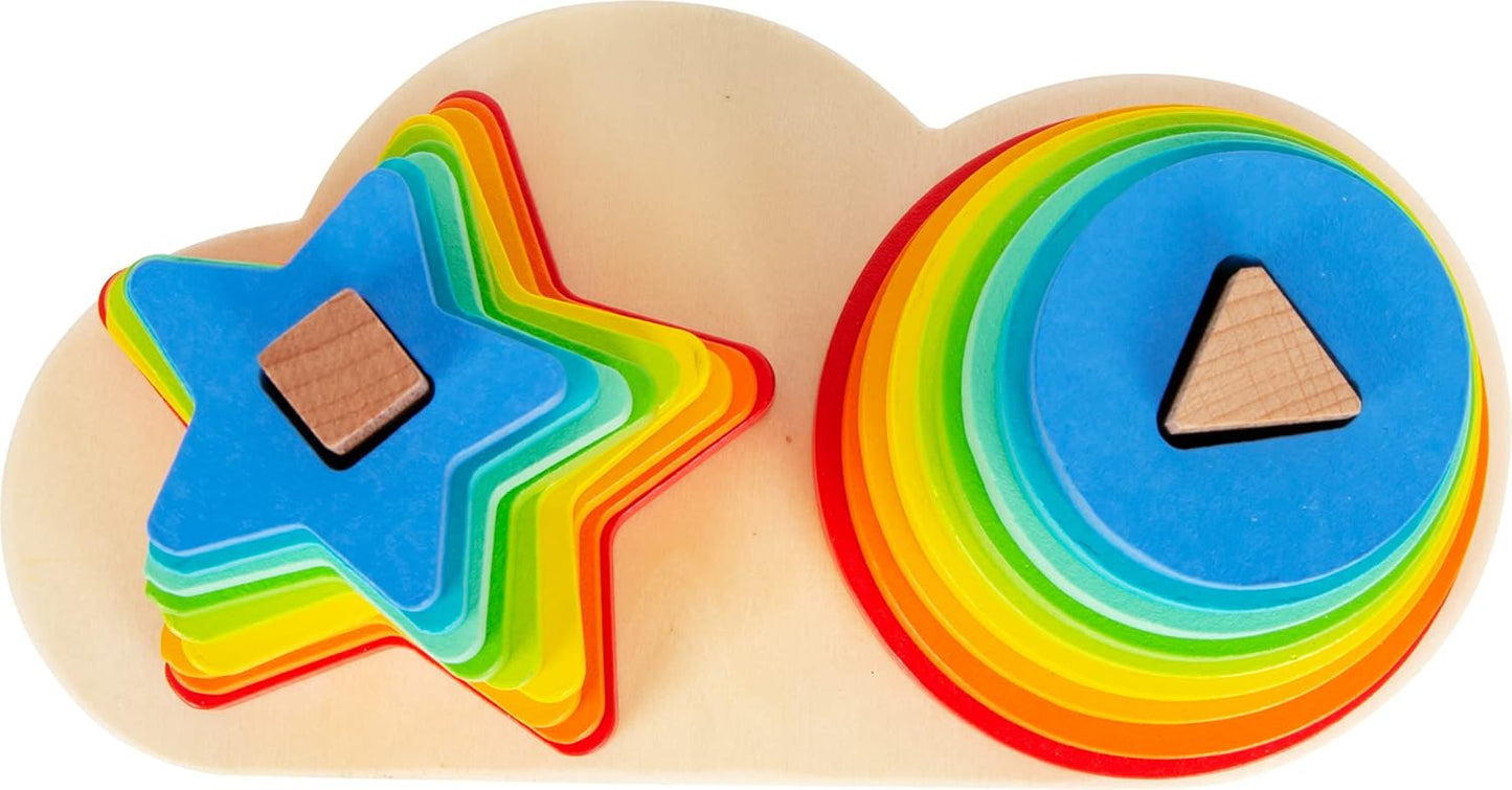 Steckspiel Regenbogen für Kleinkinder ab 12 Monaten, Steck-und Stapelspiel