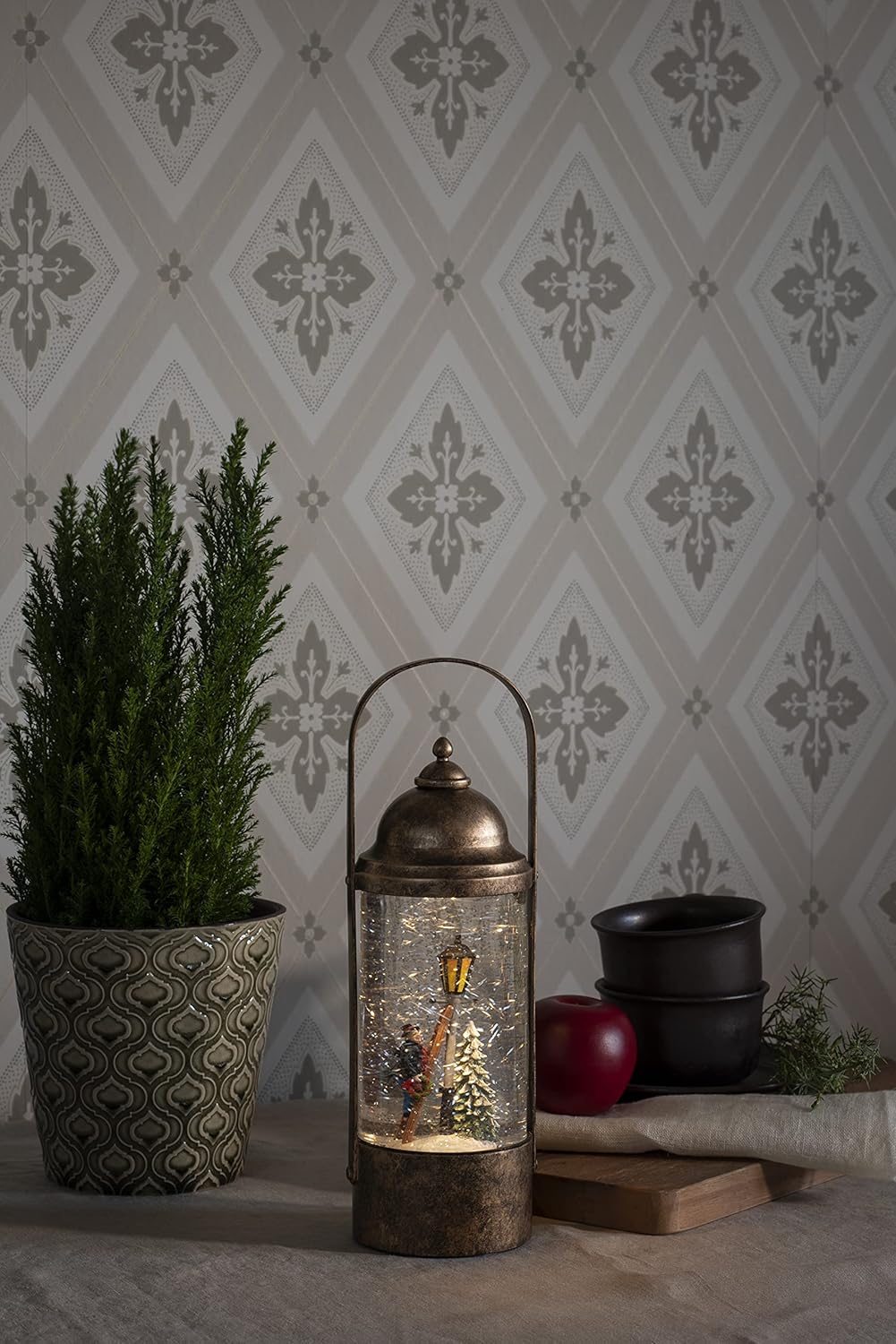 Schneelaterne 4349-000, Mattgold Charles Dicken Style