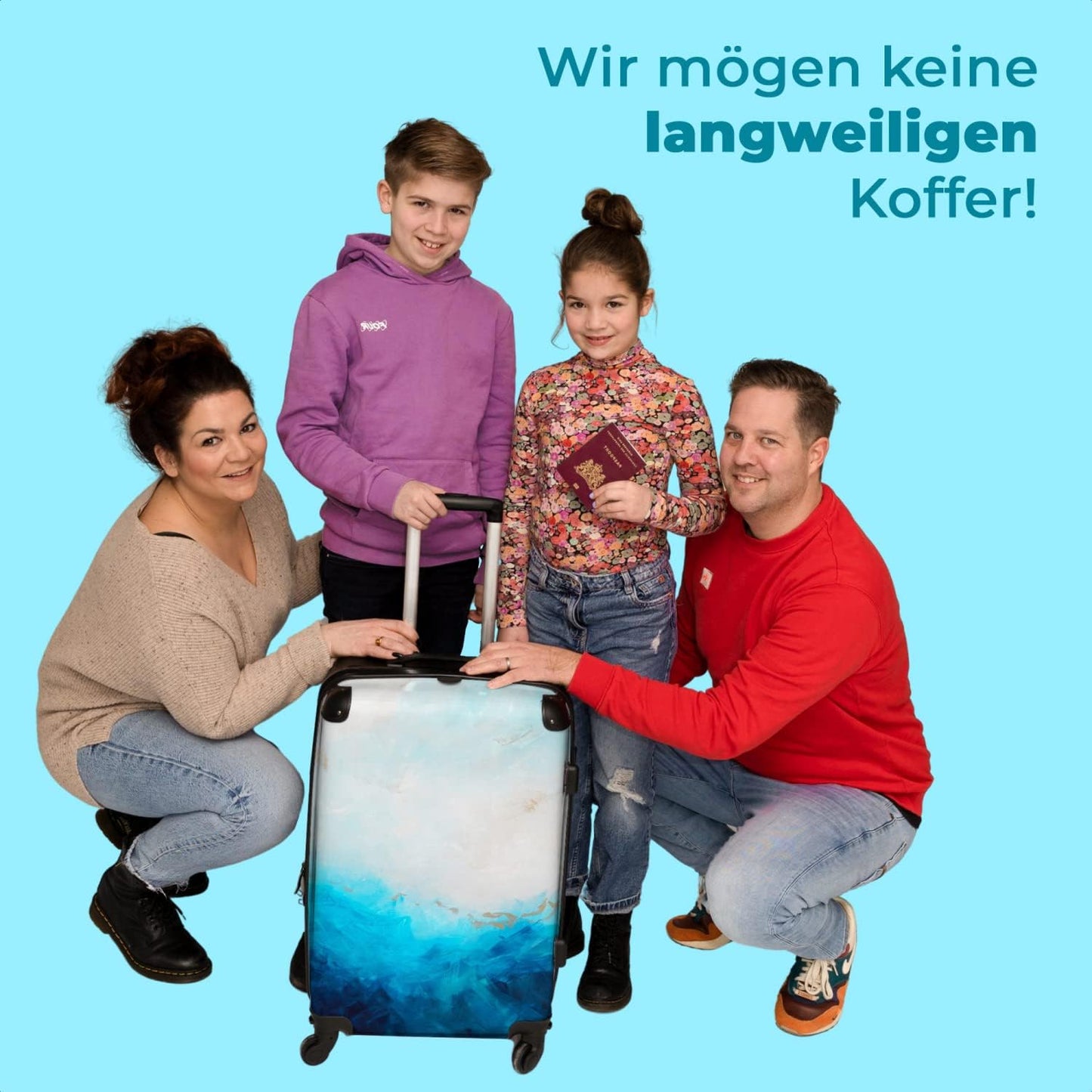 Grosser Trolley Rollkoffer mit 4 Rollen (90L)
